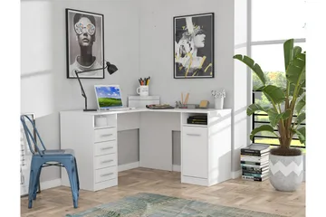 Baacwood Skrivbord 125 cm - Vit - Möbler - Hemmakontor - Skrivbord