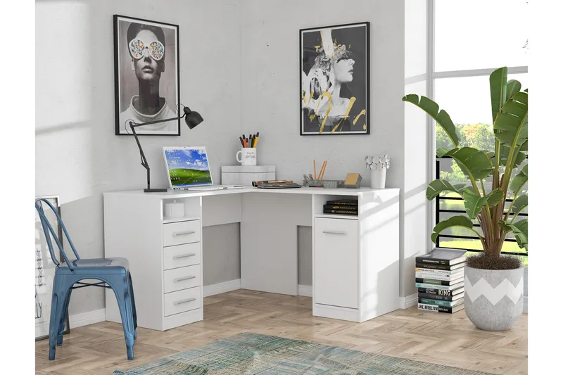 Baacwood Skrivbord 125 cm - Vit - Möbler - Hemmakontor - Skrivbord