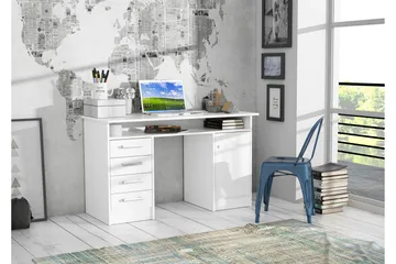 Baacwood Skrivbord 126 cm - Vit - Möbler - Hemmakontor - Skrivbord