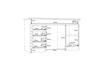Baacwood Skrivbord 126 cm - Vit - Möbler - Hemmakontor - Skrivbord