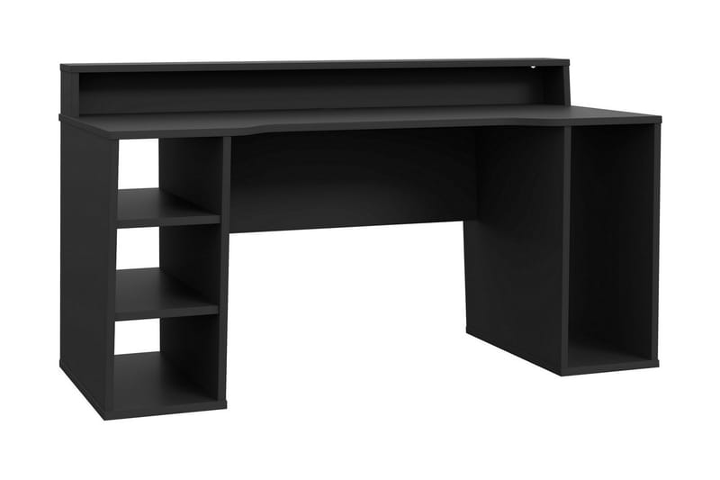 Bays Gaming Skrivbord 160 cm med Förvaring 2 Hyllor - Svart - Möbler - Hemmakontor - Skrivbord