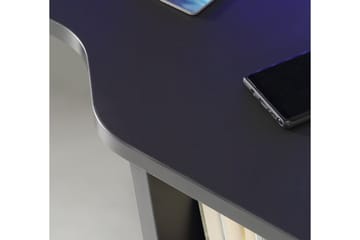 Bays Gaming Skrivbord 160 cm med Förvaring 2 Hyllor - Svart - Möbler - Hemmakontor - Skrivbord