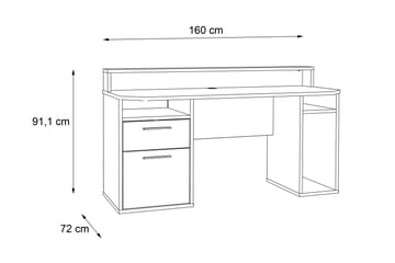 Bays Gaming Skrivbord 160 cm - Svart - Möbler - Hemmakontor - Skrivbord