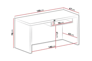 Benavila Skrivbord 150 cm - Vit - Möbler - Hemmakontor - Skrivbord