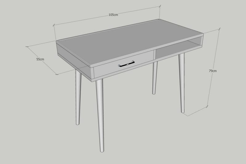 BILLERUD Skrivbord 105 cm med Förvaring Hylla + Låda Brun - Skrivbord - Bord