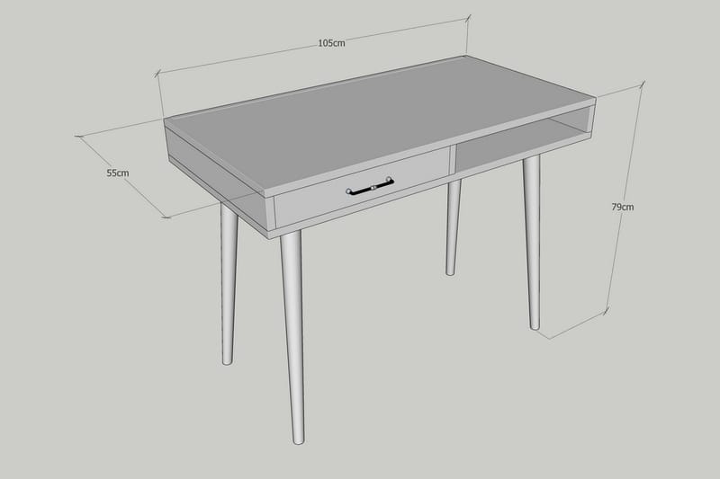 BILLERUD Skrivbord 105 cm med Förvaring Hylla + Låda Brun - Möbler - Hemmakontor - Skrivbord