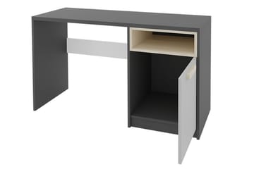 Bioley Skrivbord 120 cm med Förvaring Skåp + Hylla - Svart/Vit/Grå - Möbler - Hemmakontor - Skrivbord