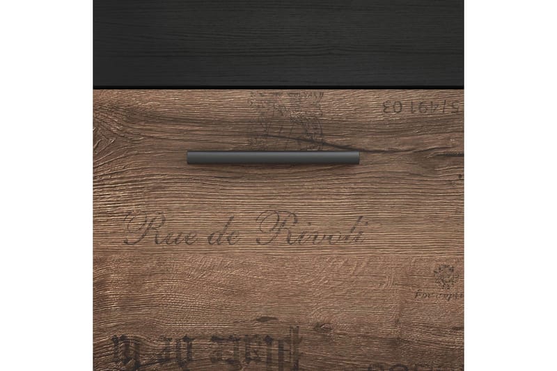 BIREN Skrivbord 110 cm med Förvaring Låda + Skåp Brun - Skrivbord - Bord