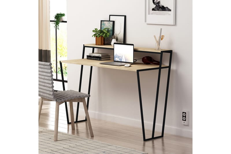 Bodsjö Skrivbord 123 cm med Förvaring Hylla - Brun - Möbler - Hemmakontor - Skrivbord