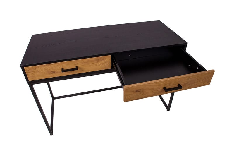 BOEKEL Skrivbord 120 cm med Förvaring 2 Lådor Ekfärg/Svart - Möbler - Hemmakontor - Skrivbord