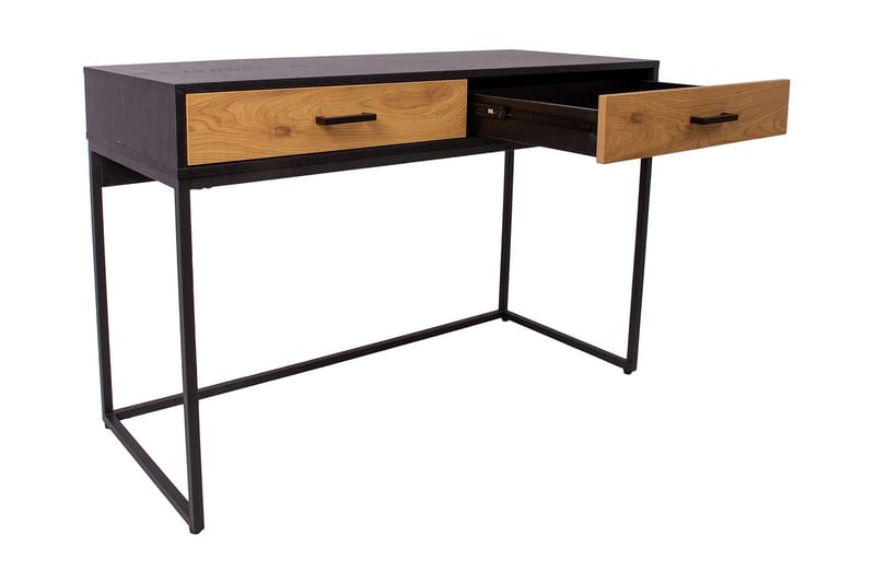 BOEKEL Skrivbord 120 cm med Förvaring 2 Lådor Ekfärg/Svart - Möbler - Hemmakontor - Skrivbord