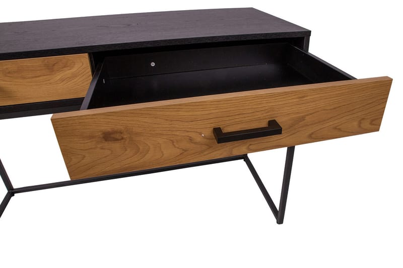 BOEKEL Skrivbord 120 cm med Förvaring 2 Lådor Ekfärg/Svart - Möbler - Hemmakontor - Skrivbord