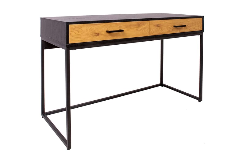 BOEKEL Skrivbord 120 cm med Förvaring 2 Lådor Ekfärg/Svart - Möbler - Hemmakontor - Skrivbord