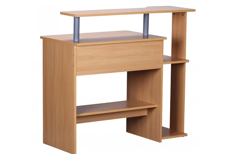 Bozanich Skrivbord 94 cm med Förvaring Hyllor - Natur - Möbler - Hemmakontor - Skrivbord