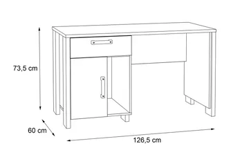 Cadle Skrivbord 127 cm med Förvaring Låda + Skåp - Brun/Grå - Möbler - Hemmakontor - Skrivbord
