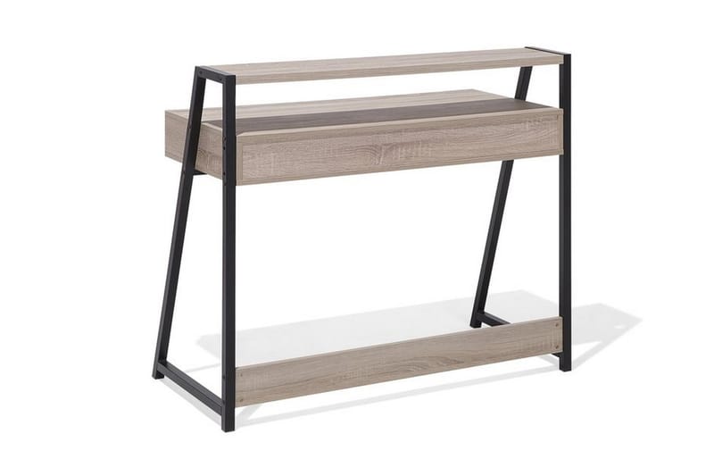 CALCE Skrivbord 100 cm m Förvaring Låda+Hylla Ljusbrun/Vit/S - Skrivbord - Bord