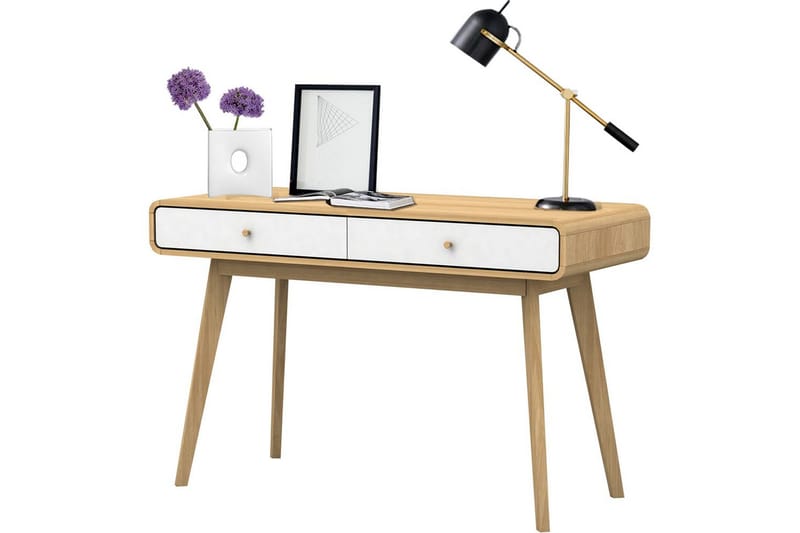 Skrivbord Cassie Ek/Vit - Ek/Vit - Möbler - Hemmakontor - Skrivbord