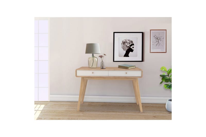 Skrivbord Cassie Ek/Vit - Ek/Vit - Möbler - Hemmakontor - Skrivbord