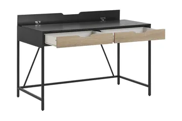 Cebolleros Skrivbord 120 cm med Förvaring 2 Lådor - Svart/Ljust Trä - Möbler - Hemmakontor - Skrivbord