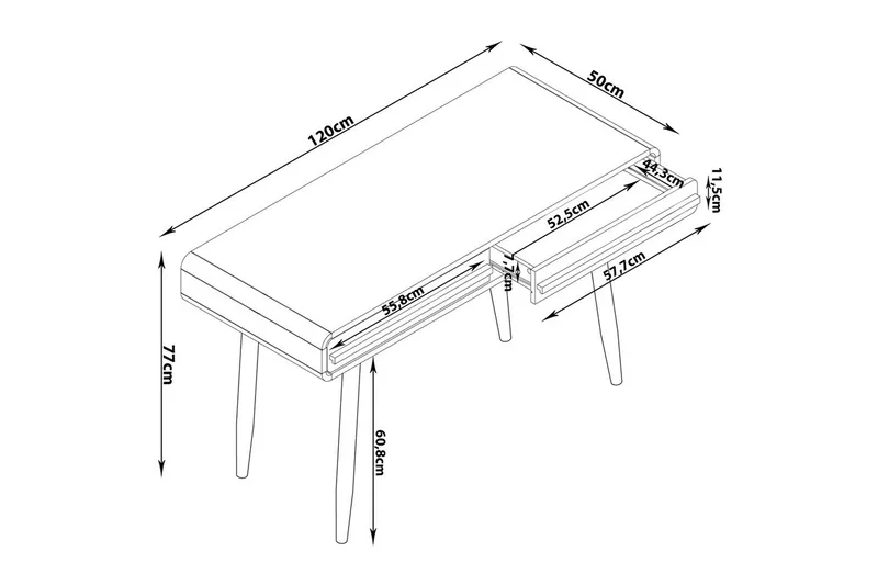 Skrivbord Chantal Grå - Grå - Möbler - Hemmakontor - Skrivbord