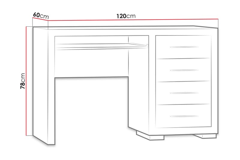 CHELES Skrivbord 120 cm med Förvaring 4 Lådor Beige/Grå - Beige/Grå - Möbler - Hemmakontor - Skrivbord