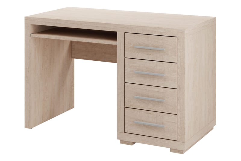 CHELES Skrivbord 120 cm med Förvaring 4 Lådor Beige/Grå, Beige/Grå
