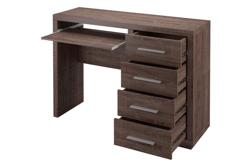CHELES Skrivbord 120 cm med Förvaring 4 Lådor Ekfärg/Brun - Brun - Möbler - Hemmakontor - Skrivbord