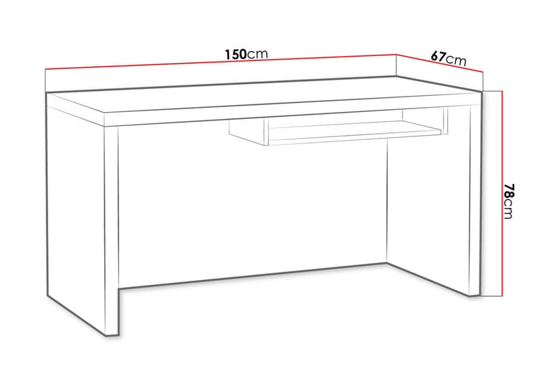 CHELES Skrivbord 150 cm Ekfärg/Brun - Brun - Möbler - Hemmakontor - Skrivbord