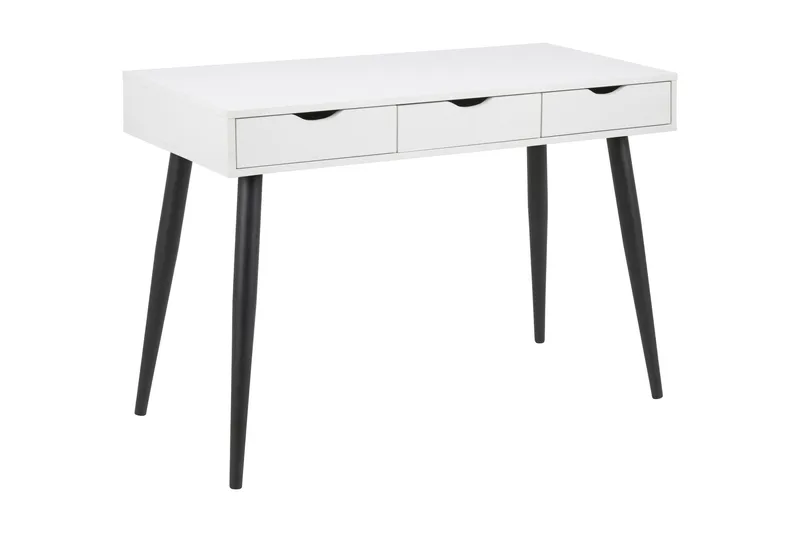 Citysea Skrivbord 110 cm med Förvaring 3 Lådor - Vit/Svart - Möbler - Hemmakontor - Skrivbord