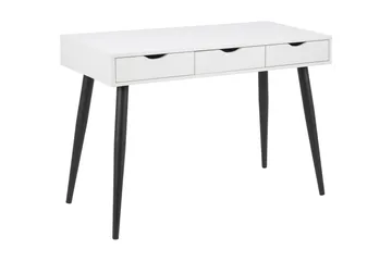 Citysea Skrivbord 110 cm med Förvaring 3 Lådor - Vit/Svart - Möbler - Hemmakontor - Skrivbord