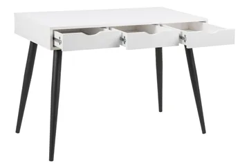 Citysea Skrivbord 110 cm med Förvaring 3 Lådor - Vit/Svart - Möbler - Hemmakontor - Skrivbord