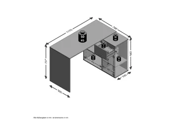Colatosti Hörnskrivbord 117 cm med Förvaring - Mörkbrun - Möbler - Hemmakontor - Skrivbord