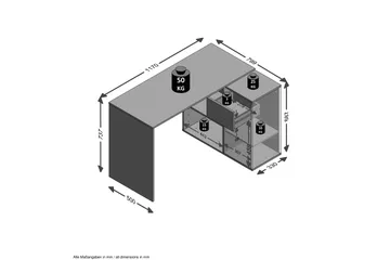 Colatosti Hörnskrivbord 117 cm med Förvaring - Mörkbrun - Möbler - Hemmakontor - Skrivbord