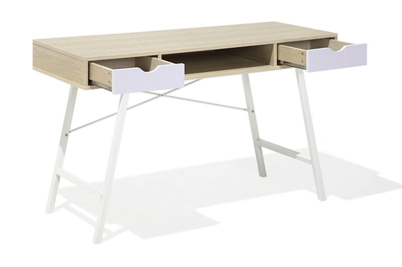 CONNERVILLE Skrivbord 120 cm m Förvaring Hylla+2 Lådor Trä/N - Skrivbord - Bord