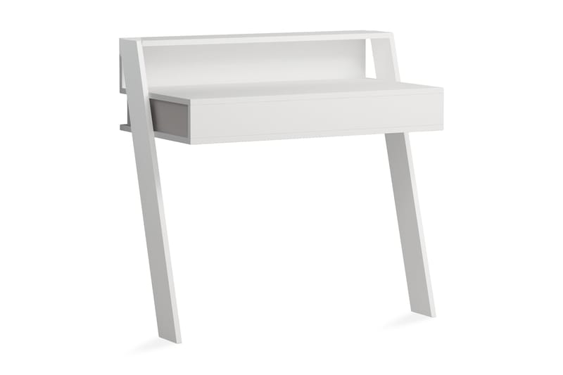 CORALEE Väggskrivbord 94 cm med Förvaring Låda + Hylla Vit - Vit - Möbler - Hemmakontor - Skrivbord
