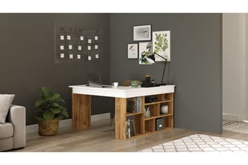 Dalran Skrivbord 129 cm - Natur/Vit - Möbler - Hemmakontor - Skrivbord