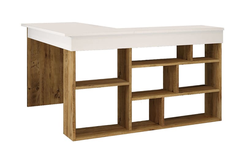 Dalran Skrivbord 129 cm - Natur/Vit - Möbler - Hemmakontor - Skrivbord