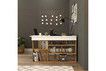 Dalran Skrivbord 129 cm - Natur/Vit - Möbler - Hemmakontor - Skrivbord