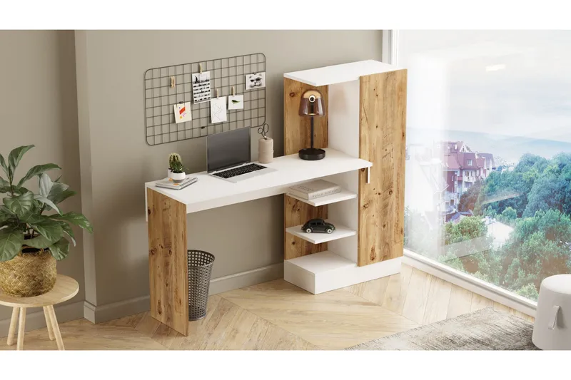 Dalran Skrivbord 152 cm, Natur/Vit