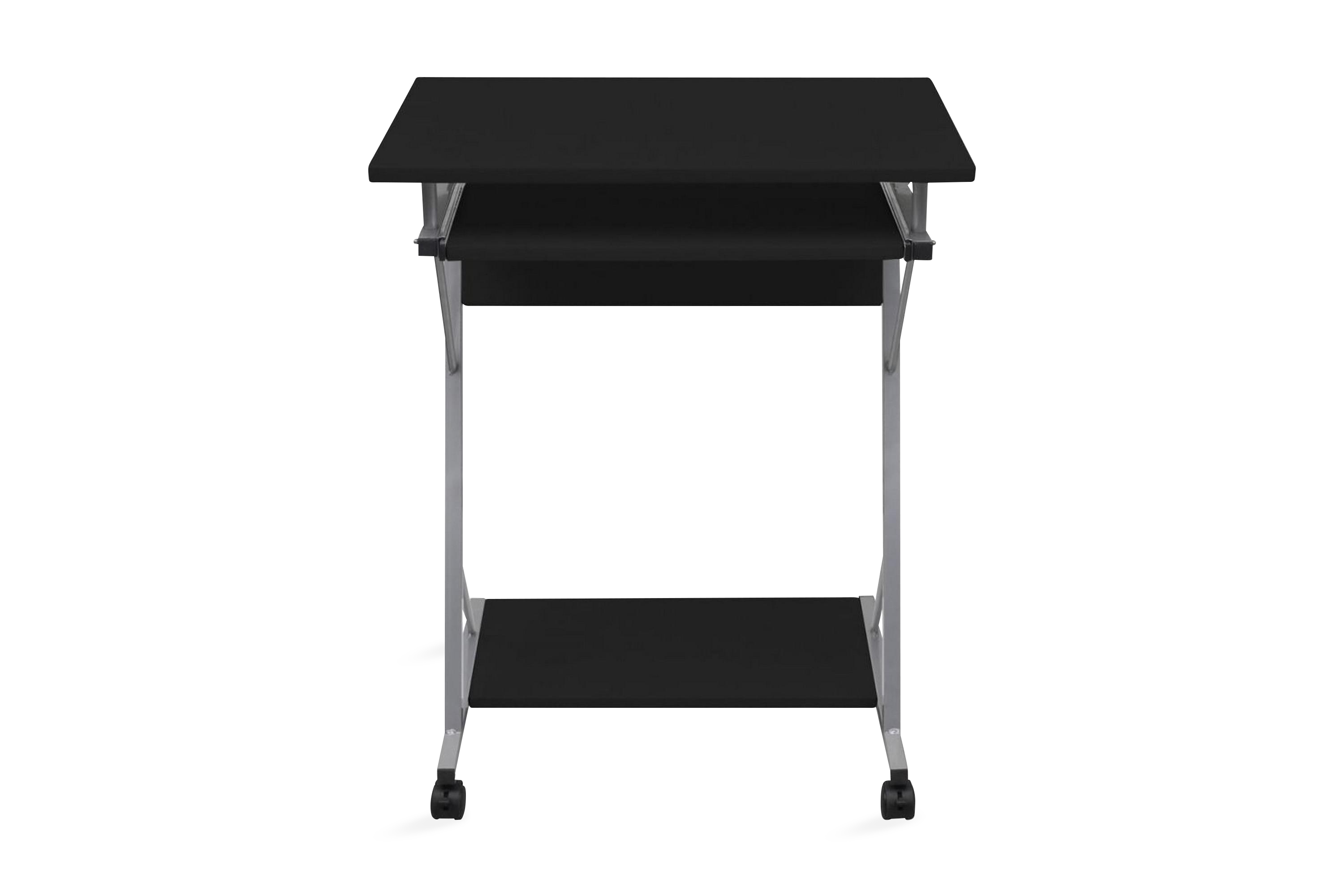 Datorskrivbord med utdragbar hylla för tangentbordet svart – Svart