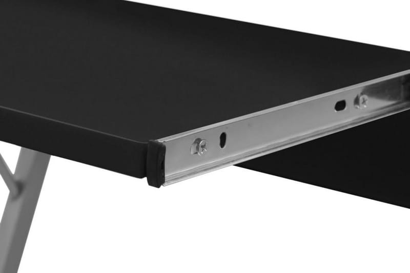Datorskrivbord med utdragbar hylla för tangentbordet svart - Svart - Möbler - Hemmakontor - Skrivbord
