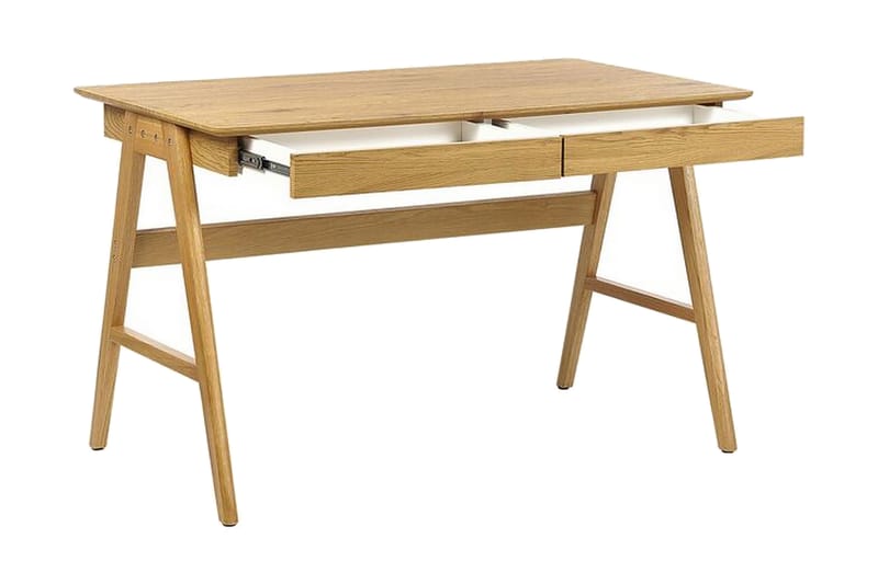 DAVILUCAS Skrivbord 120 cm 2 Lådor Ljusbrun - Möbler - Hemmakontor - Skrivbord