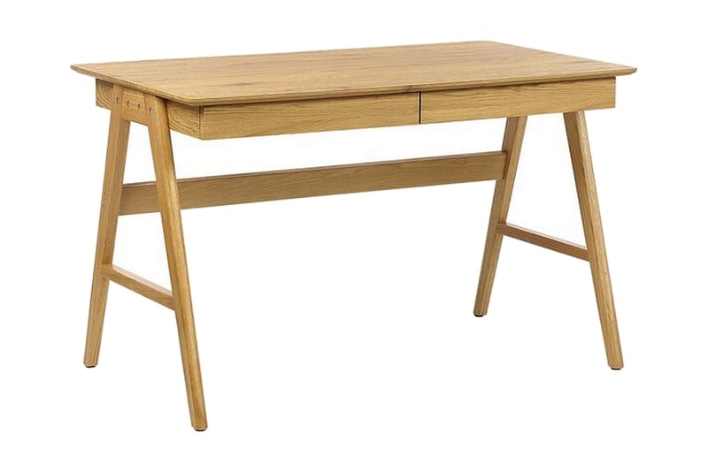 DAVILUCAS Skrivbord 120 cm 2 Lådor Ljusbrun - Möbler - Hemmakontor - Skrivbord