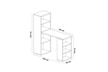 Decorotika Skrivbord 120 cm med Förvaring Hyllor - Vit - Möbler - Hemmakontor - Skrivbord