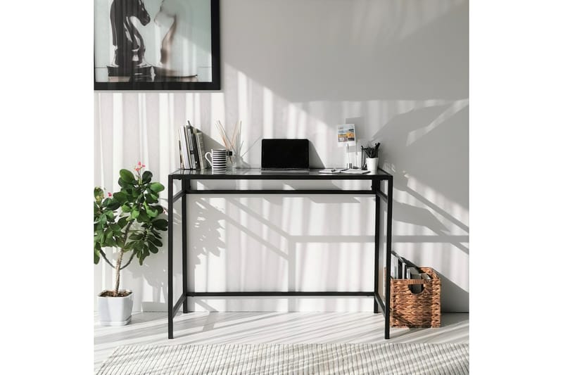 DELARYD Skrivbord 100 cm Glas/Svart - Möbler - Hemmakontor - Skrivbord