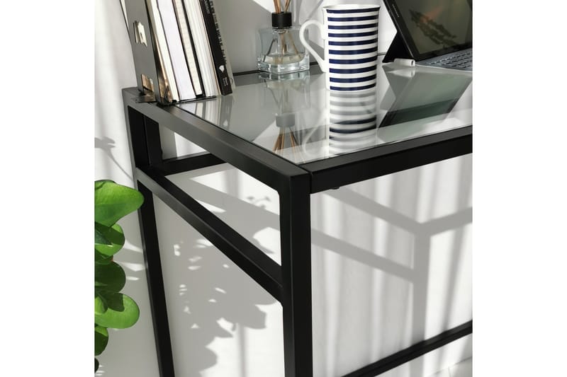 DELARYD Skrivbord 100 cm Glas/Svart - Möbler - Hemmakontor - Skrivbord