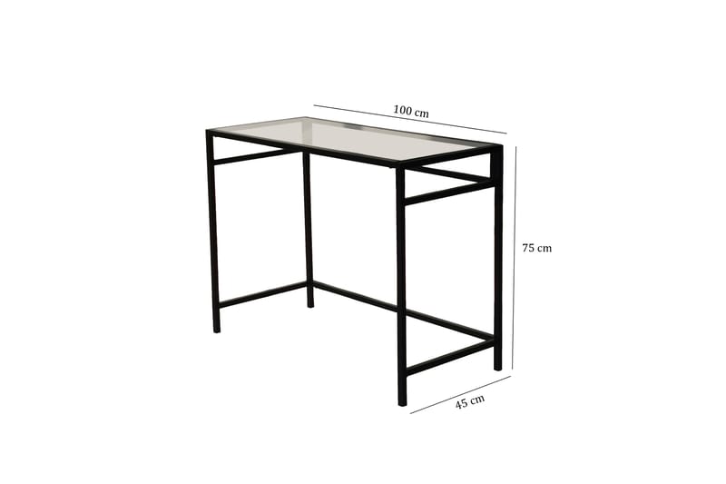 DELARYD Skrivbord 100 cm Glas/Svart - Möbler - Hemmakontor - Skrivbord