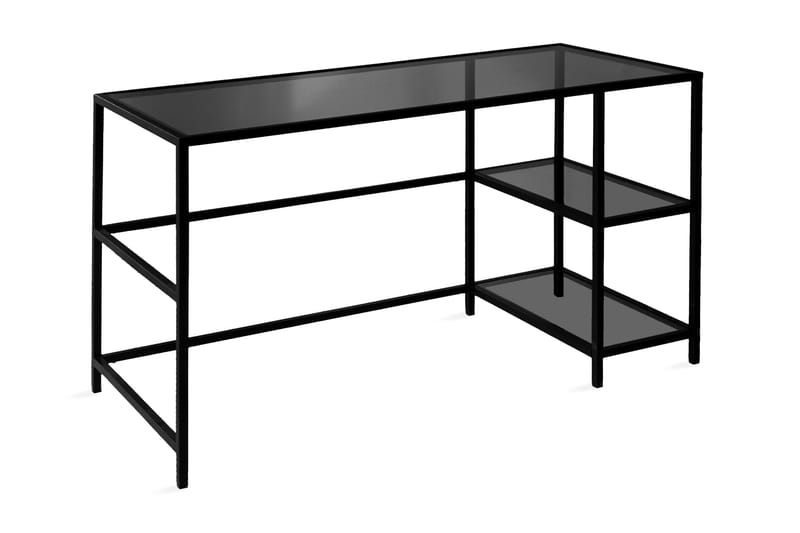DELARYD Skrivbord 130 cm Förvaring 2 Hyllor Glas/Rökfärgad/S - Skrivbord - Bord