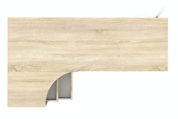 Delta Skrivbord 145 cm med Förvaring Lådor + Hyllor - Vit/Natur - Möbler - Hemmakontor - Skrivbord
