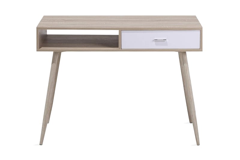 DEOLS Skrivbord 100 cm med Förvaring Låda + Hylla Ljusbrun/V - Möbler - Hemmakontor - Skrivbord